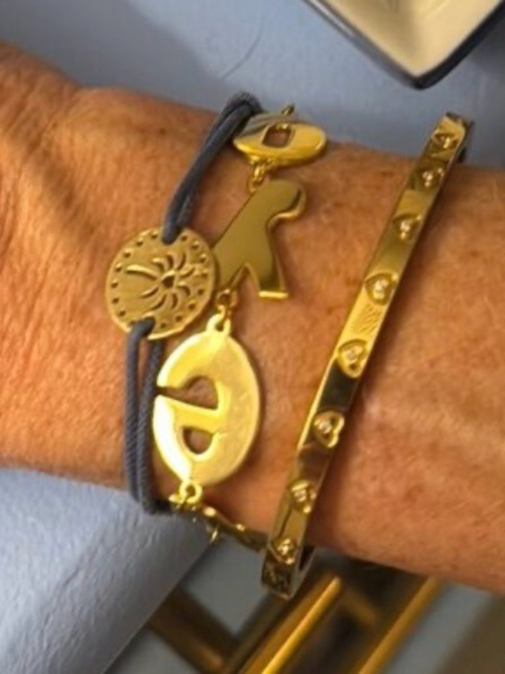 22K Gold Plated (Sterling Silver) I Love You Bracelet - Picture 3 of 4